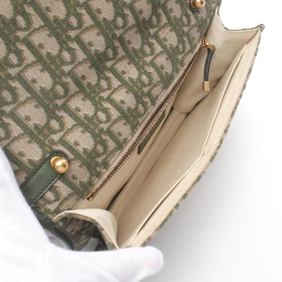 Dior Addict Oblique Shoulder Bag Canvas Leather Beige Khaki - Picture 3 of 10